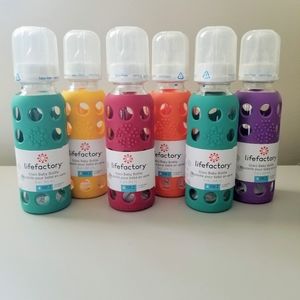 NEW Lifefactory 9 oz Baby Bottles (6)